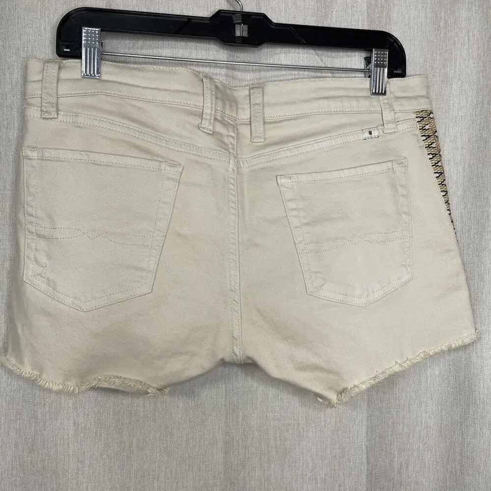 Lucky Brand Women’s Malibu Shorts - Beige / Aztec Print Detail - Size 6/28
